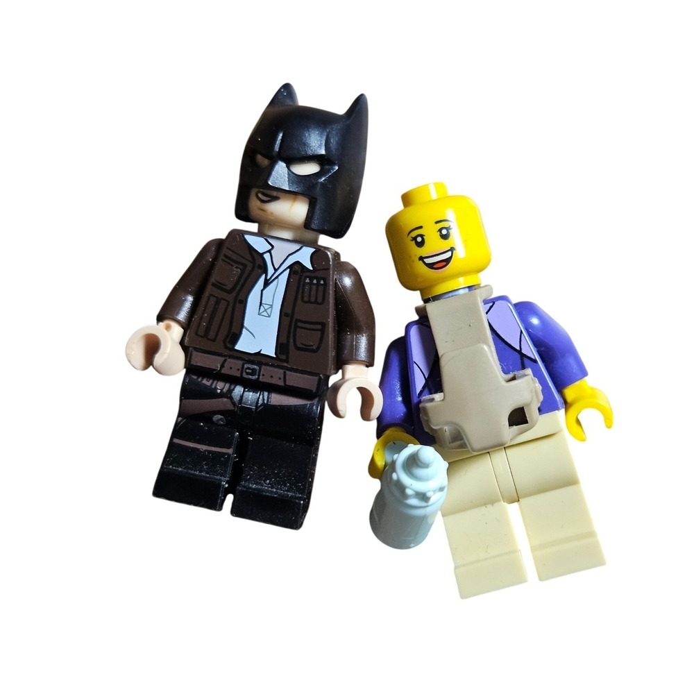 Lot of 2 Lego Minifigure Knightmare Batman and Hiker Mom Carrier Bottle